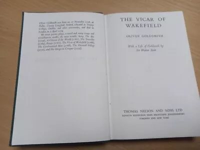 The Vicar Of Wakefield By Oliver Goldsmith With A Life By Sir Walter Scott G-VG • £6.99