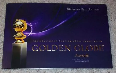 $11.99 • Buy 2013 GOLDEN GLOBES GLOBE AWARDS PROGRAM FAIR CONDITION 70th ANNUAL HFPA