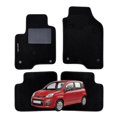 Tappetini Originali Fiat Panda 312 Dal 2016 - Set 4 Pezzi Velour Nero | Con Scritta Panda - Foto 8