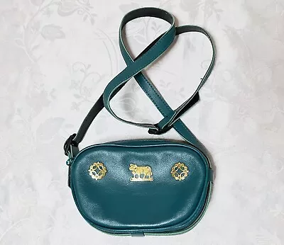 Vintage Authentic Oktoberfest Dirndl Blue Leather Shoulder Crossbody Bag Purse • $39.99