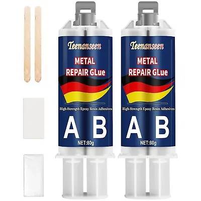 Metal Epoxy Glue 2 Pack Professional Grade AB Metal Repair Glue Heavy Duty Hi • $24.99