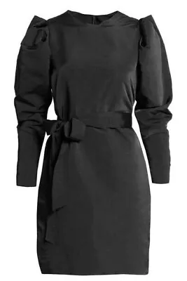 Lanvin H&m Black Belted Party Casual Mini Dress Uk 8 Eu 34 Us 4 Small Bnwt Rare • $161.78
