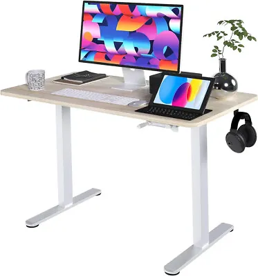 Home Office Height Adjustable Standing Desk Computer Desk Maple • $89.95