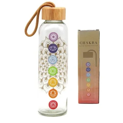 £12.67 • Buy 7 Chakra Mandala Design Reusable 500ml Glass Water Drinks Bottle