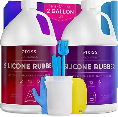 Silicone Mold Making Kit (2 Gallon) Liquid Silicone Rubber Bubble Free... • $18.65