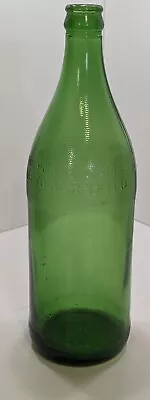 Vintage Green Embossed Duraglass Cott Corporation 10.5” Bottle • $12.99