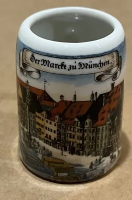Schrobenhausen Mini German Stein Munich Market 2.25” X 2.25” W/Handle Shots • $12