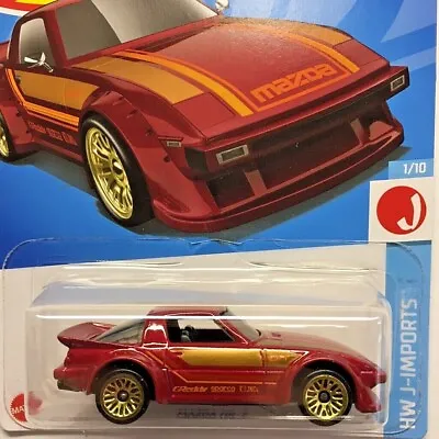 NEW Hot Wheels Mazda RX7 Red Rotary JDM 2022 No 97 HCX24 Genuine Long Card • $6.95