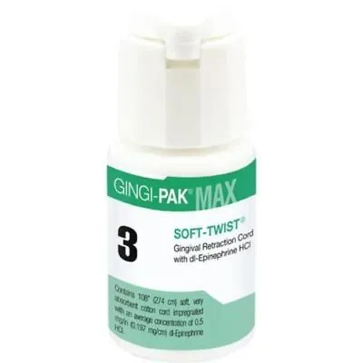 Gingi-Pak MAX Soft Twist #3 Thick W/ Epinephrine 100% Cotton 108  • $23.59