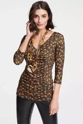 Heine - Womens Tops -  Wrap Front Paisley Print Top • $14.65