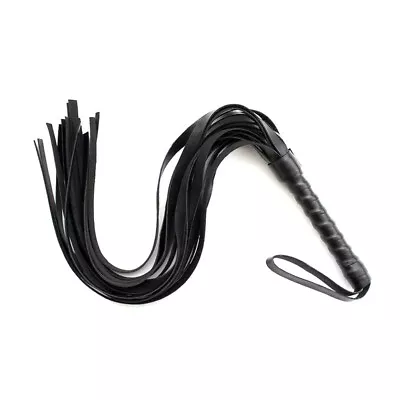 $7.45 • Buy Riding Crop Black Genuine Cow Hide Leather Flogger Black Heavy Duty Thuddy Whip