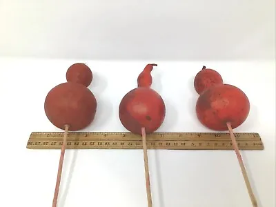 Red Gourds Artificial Floral Arrangement Picks 3 Stems 20” Basket Filler Vintage • $14.95