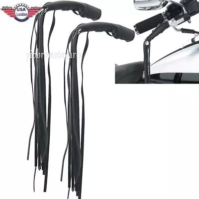 12  PU Leather Brake Lever Covers Biker Clutch Fringe Long Tassels Motorcycle • $9.30