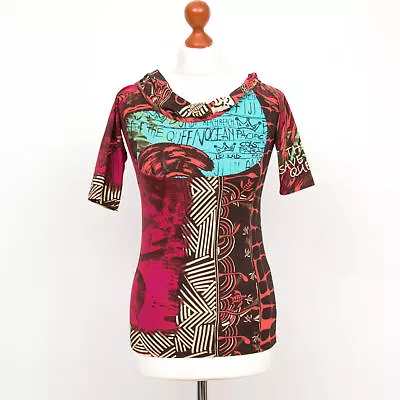 Women's SAVE THE QUEEN Multicolored Short Sleeve Top Shirt Size S • $71.74
