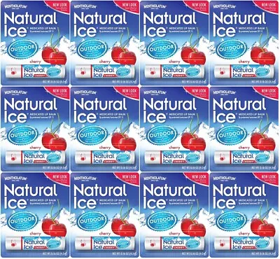 Mentholatum Natural Ice Medicated Lip Protectant SPF 15 CHERRY Balm (PACK OF 12) • $15.71