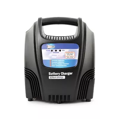 12 Volt Battery Charger 6 Amp Car Van Boat Bike Motorhome LED Compact & Robust • £19.99