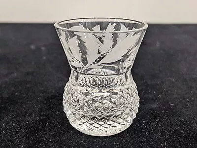 £30 • Buy Edinburgh Crystal Thistle Pattern - Small 5cm Tot / Shot Glasses - SIGNED