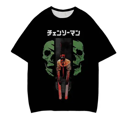 Anime Chainsaw Man 3D T-shirts Tops Men Women Fashion Summer Short Sleeve Tee • £16.79