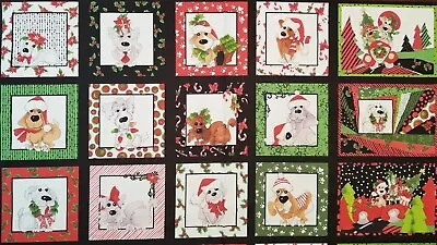 NEW Loralie Designs - Christmas Doggie Holiday Quilting And Crafting Panel - Dog • $12.99