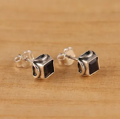 Natural Iolite Solid 925 Sterling Silver Stud  Earrings Gift Boxed • £18.68