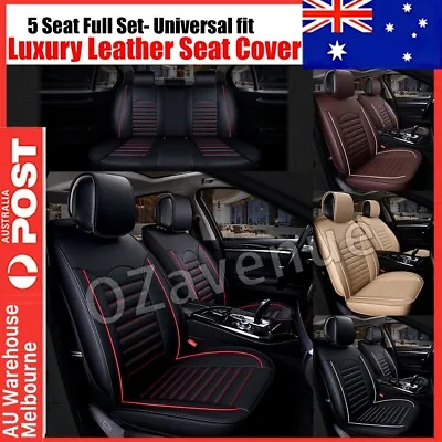 5 Seats Universal Car Seat Covers Deluxe PU Leather Seat Cushion Full Set Cover • $84.99