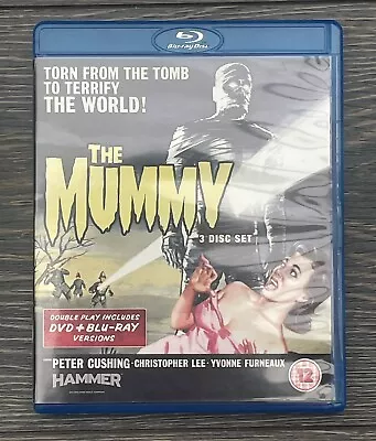 THE MUMMY (1959) Blu-ray & 2x DVD. Hammer HORROR. Peter Cushing 3 Disc Set • £9.99
