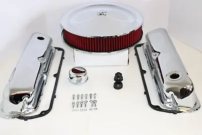 SB Ford Chrome Engine Dress Up Kit Valve Covers Washable Air Cleaner SBF 289 302 • $159.95
