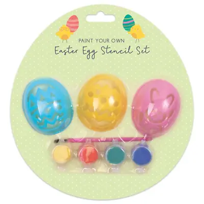 Easter Craft Children's Paint Your Own Egg Set Stencil Set - Kids #Lockdown • £4.99