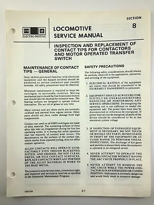 $42.50 • Buy Inspection Replacement Contact Tips Locomotive Service Manual SD40-2 EMD AA254