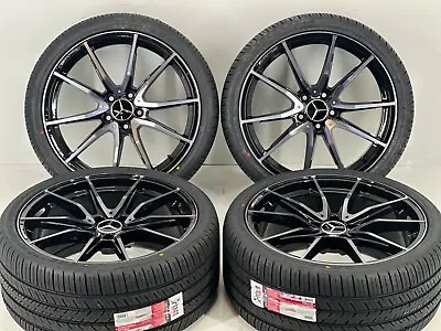 19  WHEELS RIMS TIRES FIT MERCEDES BENZ S550 AMG S63 C63 C E Set 4 BLK MACHINE • $1990