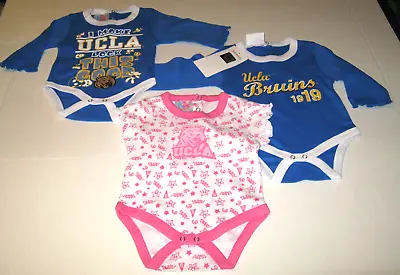 UCLA BRUINS Set Of THREE Baby Toddler Bodysuits New! NWT Size - 12 Months • $14.44