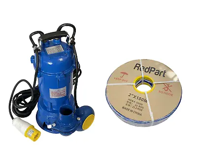 £207.99 • Buy Submersible Pump With Float Switch And 100 Metre Lay Flat Hose 110v 50hz 