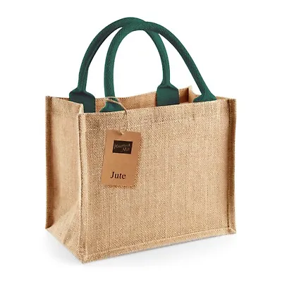 Small Jute Gift Bag Eco Friendly Reusable Tote Plain Hessian Mini Shopper 6 Ltrs • £7.99