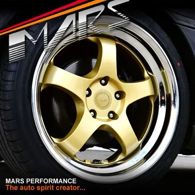 MARS MP-S1 4x 18 Inch Gold Face With Deep Chrome Dish Alloy Wheels Rims 5x114.3 • $1499.99