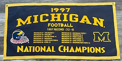Michigan Wolverines 1997 Football NCAA  National Championship Banner  • $42.99