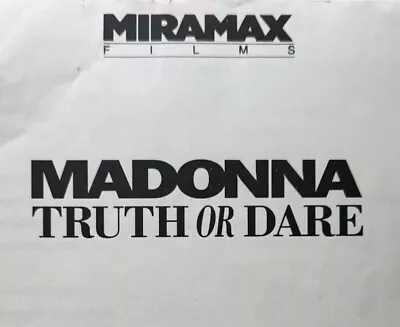 Madonna - ‘Truth Or Dare’ Film 1991 Miramax Films Media Kit. Rare. • $50