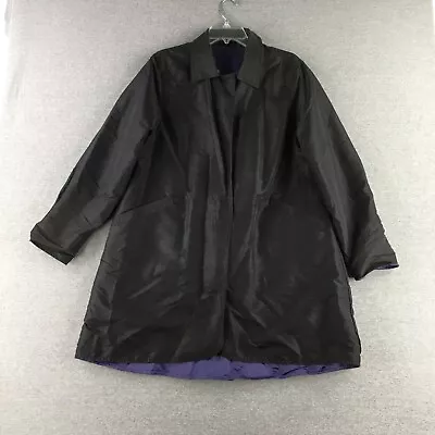 Mycra Pac Jacket Womens Large Rain Coat Reversible Button Up Trench Pockets Life • $64.59