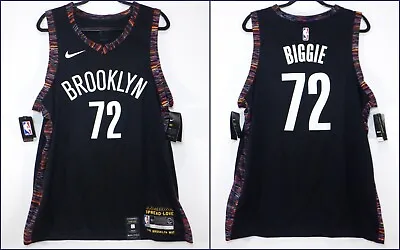 Nike Brooklyn Nets Biggie Jersey Sewn 72 Black Swingman Men's $150 - M L XL • $79.99