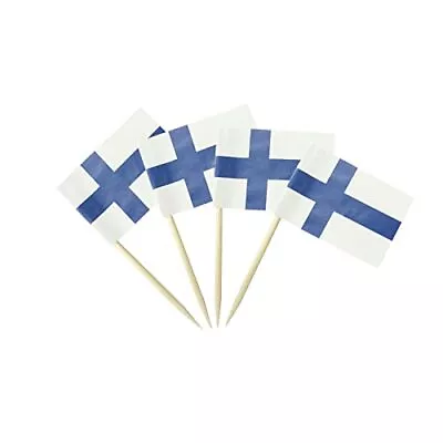 Finland Flag Finnish Small Toothpick Flag Decor Mini Cupcake Toppers Cocktail... • $12.02