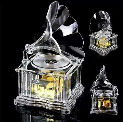 Transparent Phonograph Wind Up Music Box :  Masquerade • $66.86