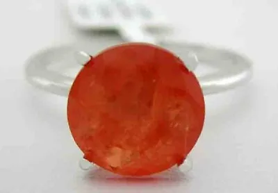 GENUINE 2.57 Cts PADPARADSCHA SAPPHIRE RING 10K WHITE GOLD - Free Certificate • £0.80