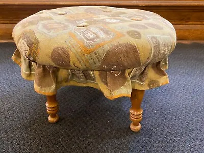 Vintage Footstool Bench Stool Tufted Fabric • $184