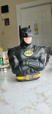 Vintage 1989 Batman Plastic Piggy Bank Crossed Arms Serious Look DC Comics • $10