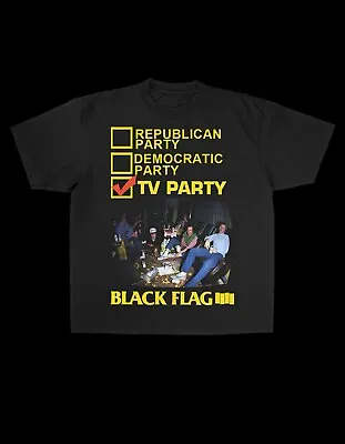 Black Flag Tv Party Modern Vintage Graphic T Shirt Black Music Punk New Adult • $14.99
