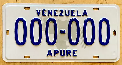 Rare!  Venezuela  Graphic  Auto Sample License Plate   000 000   Apure Vz • $49.99