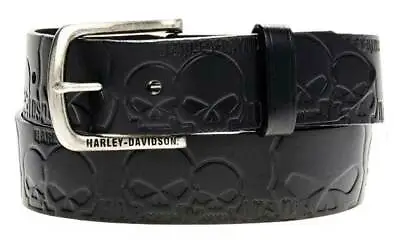 Harley-Davidson Men's Muscle Up Skull Belt Black Leather HDMBT10614 • $49.95