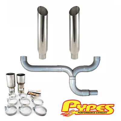 7  Miter Cut Double Stack Stainless Pypes Exhaust Kit Dodge 2500 3500 Diesel • $505.36