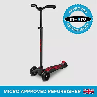 Micro Scooters Maxi Micro Deluxe Pro Push Scooter Kids MMD087 Outdoor Black • £103.99