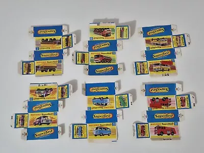 Joblot Matchbox Lesney Original Boxes Only Box Type G Superfast 2 10 12 22 23 35 • £23.11