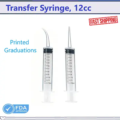 MONOJECT TYPE DENTAL IRRIGATION CURVED TIP SYRINGE - 12 CC Pack OF 10 Graduated • $8.95